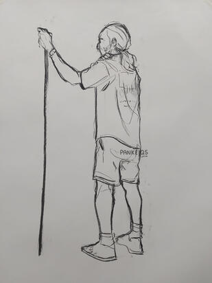 Charcoal life drawing